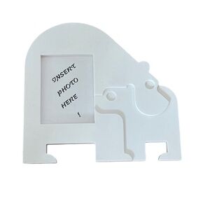 Vintage Tupperware Polar Bear Mom and Baby Photo Frame Refrigerator Magnet